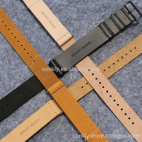 Customed genuine leather nato straps supplier CONKLY